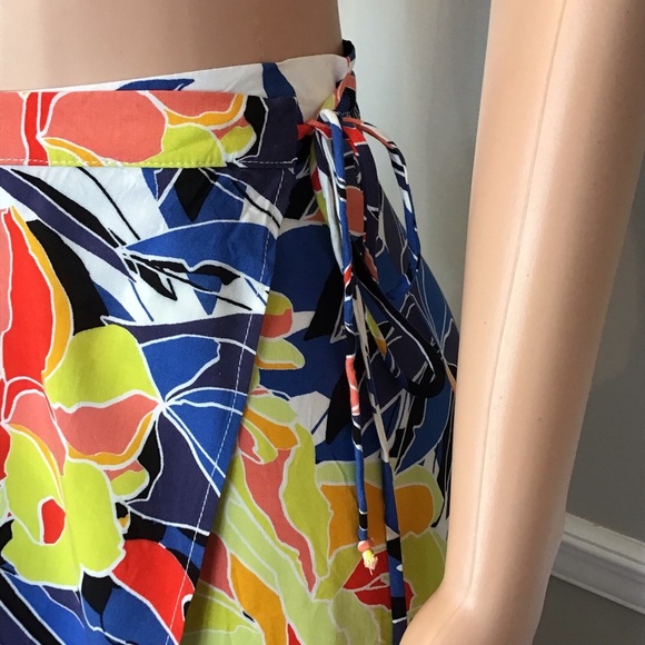 Alya Womens Tropical Floral Asymmetrical Maxi Wrap Skirt Size Small - Picture 3 of 6